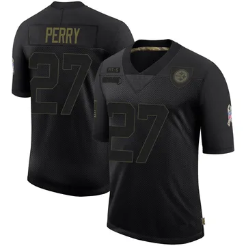 Men's A.T. Perry Pittsburgh Steelers Limited Black 2020 Salute To Service Jersey