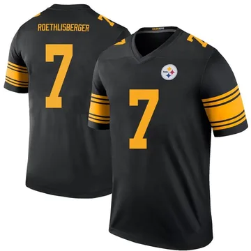 Men's Ben Roethlisberger Pittsburgh Steelers Legend Black Color Rush Jersey