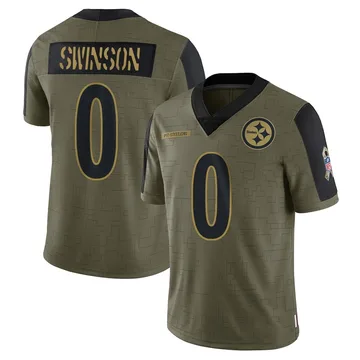 Men's Bradyn Swinson Pittsburgh Steelers Limited Olive 2021 Salute To Service Jersey