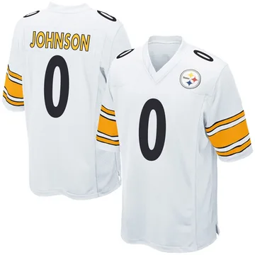 Men's Brandon Johnson Pittsburgh Steelers Game White Jersey