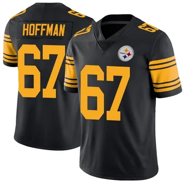 Men's Brock Hoffman Pittsburgh Steelers Limited Black Color Rush Jersey