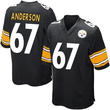Men's Calvin Anderson Pittsburgh Steelers Game Black Team Color Jersey