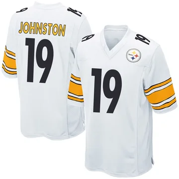 Men's Cameron Johnston Pittsburgh Steelers Game White Jersey