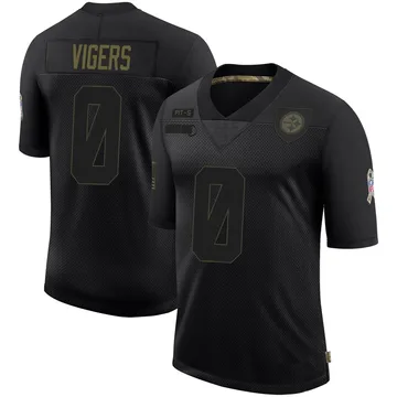 Men's Car'lin Vigers Pittsburgh Steelers Limited Black 2020 Salute To Service Jersey
