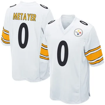 Men's Chamon Metayer Pittsburgh Steelers Game White Jersey