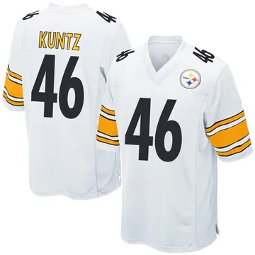 Men's Christian Kuntz Pittsburgh Steelers Game White Jersey