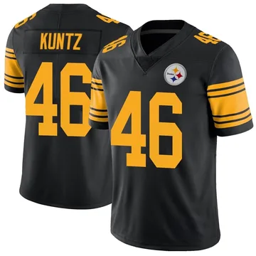 Men's Christian Kuntz Pittsburgh Steelers Limited Black Color Rush Jersey