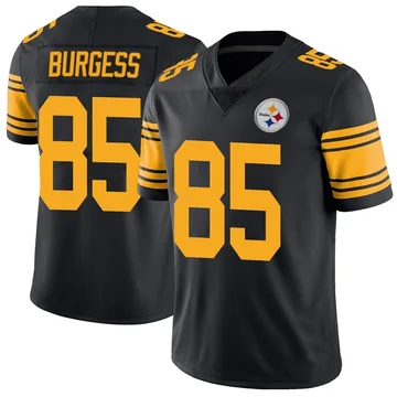 Men's Cole Burgess Pittsburgh Steelers Limited Black Color Rush Jersey