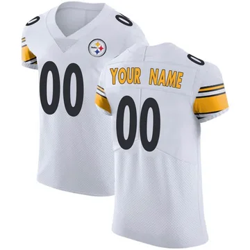 Men's Custom Pittsburgh Steelers Elite White Vapor Untouchable Jersey