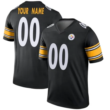 Men's Custom Pittsburgh Steelers Legend Black Jersey