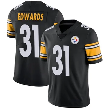 Men's Daijun Edwards Pittsburgh Steelers Limited Black Team Color Vapor Untouchable Jersey