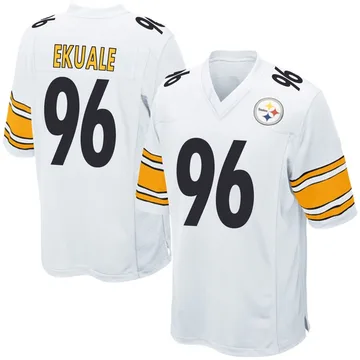 Men's Daniel Ekuale Pittsburgh Steelers Game White Jersey
