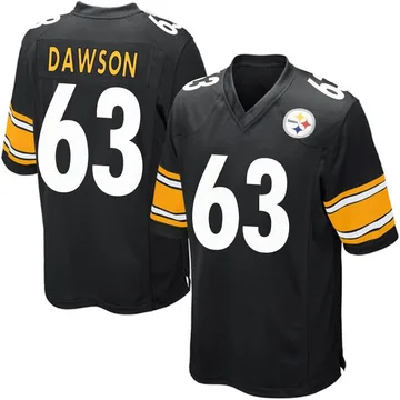 Men's Dermontti Dawson Pittsburgh Steelers Game Black Team Color Jersey