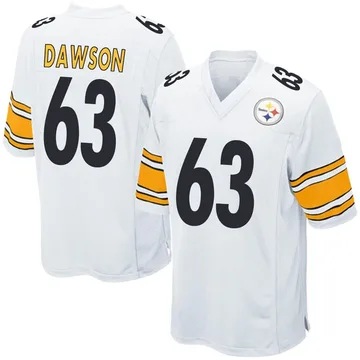 Men's Dermontti Dawson Pittsburgh Steelers Game White Jersey