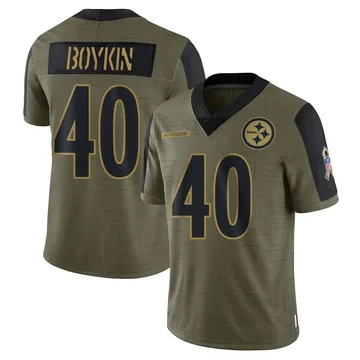 Men's Devan Boykin Pittsburgh Steelers Limited Olive 2021 Salute To Service Jersey