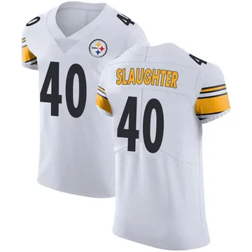 Men's Doneiko Slaughter Pittsburgh Steelers Elite White Vapor Untouchable Jersey