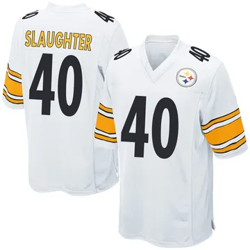 Men's Doneiko Slaughter Pittsburgh Steelers Game White Jersey