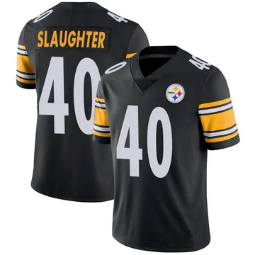 Men's Doneiko Slaughter Pittsburgh Steelers Limited Black Team Color Vapor Untouchable Jersey