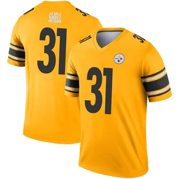 Men's Donnie Shell Pittsburgh Steelers Legend Gold Inverted Jersey