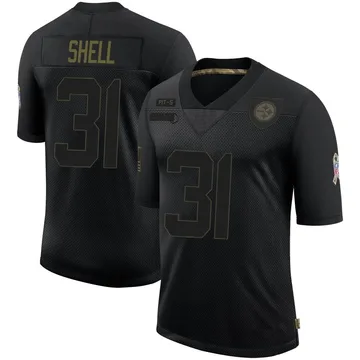 Men's Donnie Shell Pittsburgh Steelers Limited Black 2020 Salute To Service Jersey