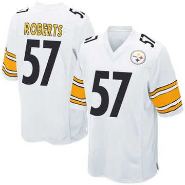 Men's Elandon Roberts Pittsburgh Steelers Game White Jersey