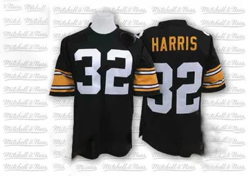 Men's Franco Harris Pittsburgh Steelers Authentic Black Mitchell And Ness Team Color Throwback Jersey