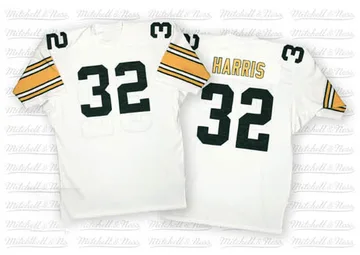 Men's Franco Harris Pittsburgh Steelers Authentic White Mitchell And Ness Throwback Jersey
