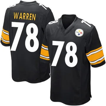 Men's Gareth Warren Pittsburgh Steelers Game Black Team Color Jersey