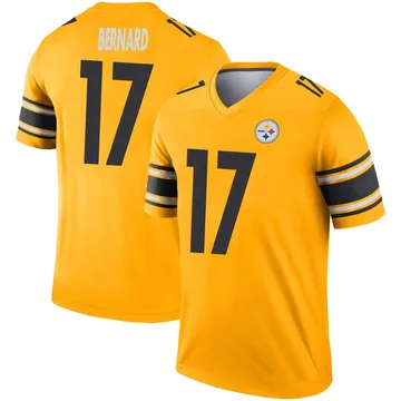 Men's Germie Bernard Pittsburgh Steelers Legend Gold Inverted Jersey