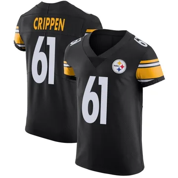 Men's Greg Crippen Pittsburgh Steelers Elite Black Team Color Vapor Untouchable Jersey