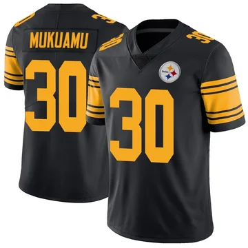 Men's Israel Mukuamu Pittsburgh Steelers Limited Black Color Rush Jersey