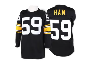 Men's Jack Ham Pittsburgh Steelers Authentic Black Mitchell And Ness Throwback Jersey