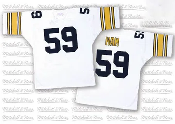 Men's Jack Ham Pittsburgh Steelers Authentic White Mitchell And Ness Throwback Jersey