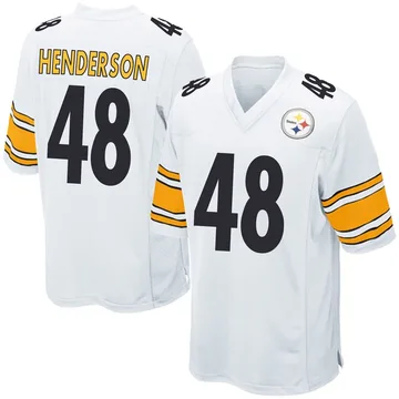Men's Jack Henderson Pittsburgh Steelers Game White Jersey