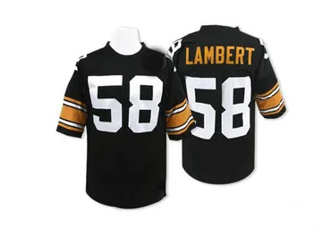 Men's Jack Lambert Pittsburgh Steelers Authentic Black Mitchell And Ness Team Color Throwback Jersey