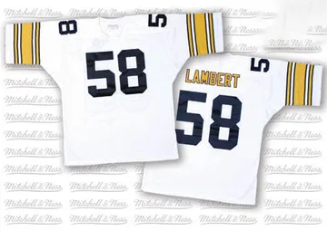Men's Jack Lambert Pittsburgh Steelers Authentic White Mitchell And Ness Throwback Jersey