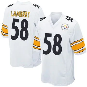 Men's Jack Lambert Pittsburgh Steelers Game White Jersey