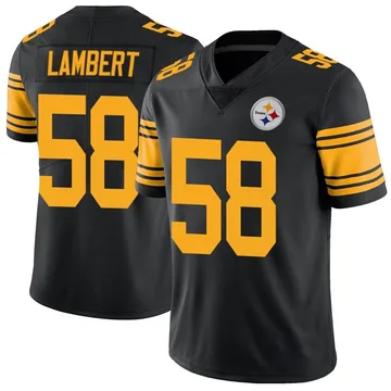 Men's Jack Lambert Pittsburgh Steelers Limited Black Color Rush Jersey