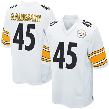 Men's JJ Galbreath Pittsburgh Steelers Game White Jersey