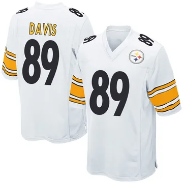 Men's Joaquin Davis Pittsburgh Steelers Game White Jersey