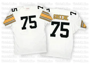 Men's Joe Greene Pittsburgh Steelers Authentic White Mitchell And Ness Throwback Jersey