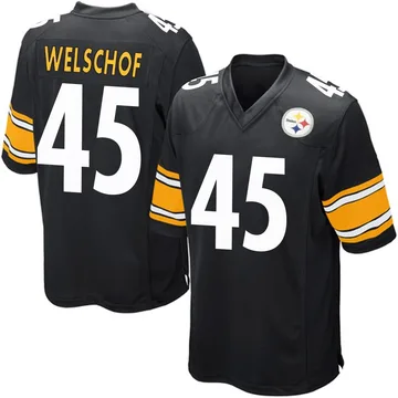 Men's Julius Welschof Pittsburgh Steelers Game Black Team Color Jersey
