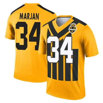 Men's Laith Marjan Pittsburgh Steelers Legend Gold Alternate 1933 Throwback Performance Jersey