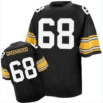 Men's L.C. Greenwood Pittsburgh Steelers Authentic Black Mitchell And Ness Team Color Throwback Jersey
