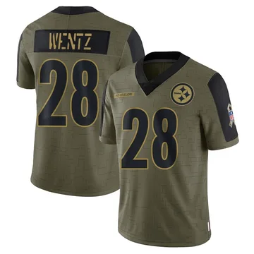 Men's Levi Wentz Pittsburgh Steelers Limited Olive 2021 Salute To Service Jersey
