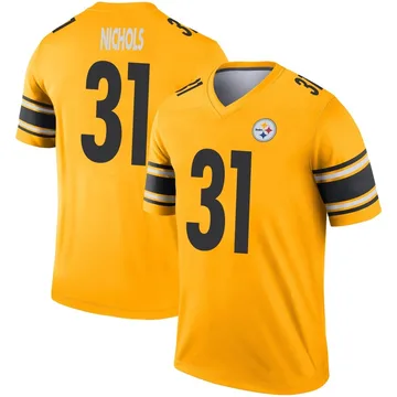 Men's Lew Nichols Pittsburgh Steelers Legend Gold Inverted Jersey