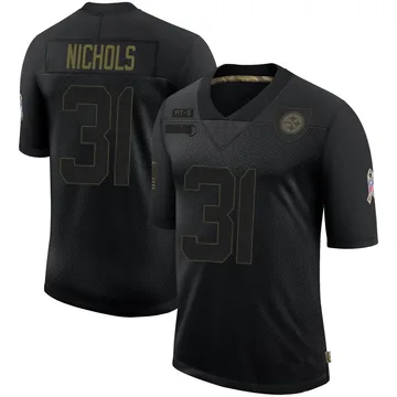 Men's Lew Nichols Pittsburgh Steelers Limited Black 2020 Salute To Service Jersey