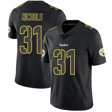 Men's Lew Nichols Pittsburgh Steelers Limited Black Impact Jersey