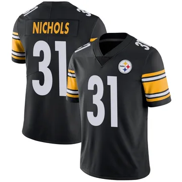 Men's Lew Nichols Pittsburgh Steelers Limited Black Team Color Vapor Untouchable Jersey