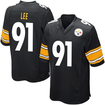 Men's Logan Lee Pittsburgh Steelers Game Black Team Color Jersey